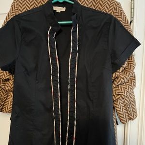 Burberry cotton cap sleeve blouse.  Fits like a medium.